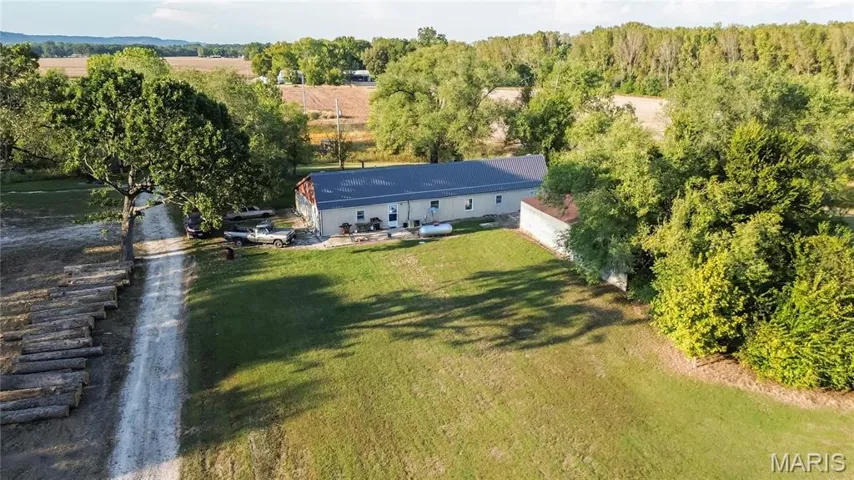 Aerial view of sparsely populated area