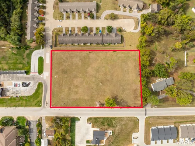 Aerial overview of property's location with property boundaries highlighted