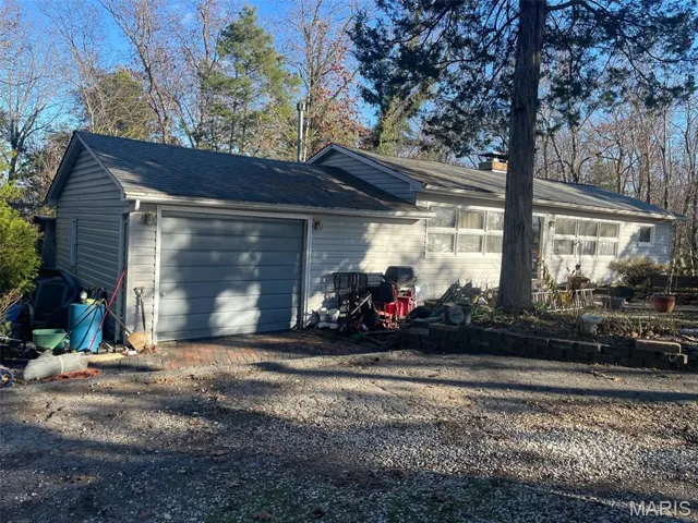 Garage with driveway