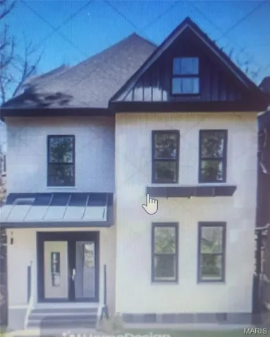 View of front of home featuring covered porch