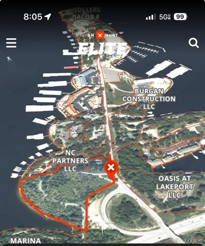 Map / location with property parcel outlined