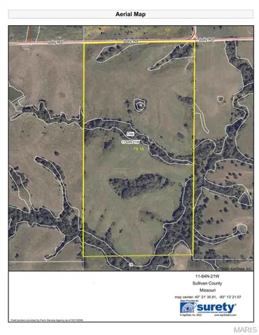 Map / location with property parcel outlined