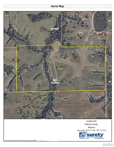 Aerial overview of property's location