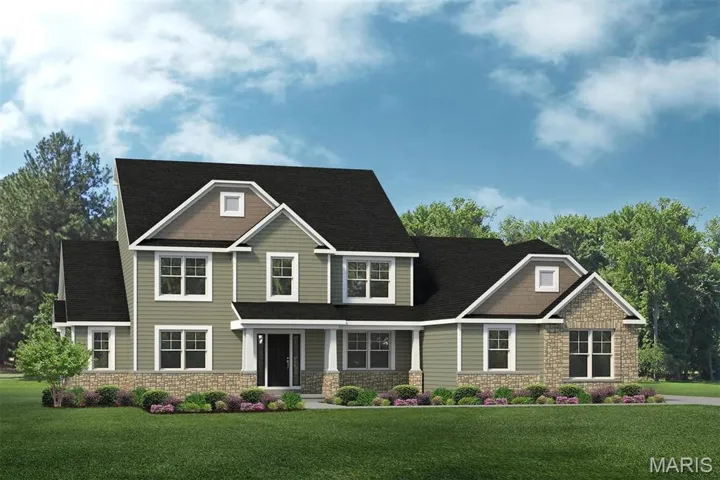 Craftsman house featuring stone siding, a front lawn, roof with shingles, and covered porch