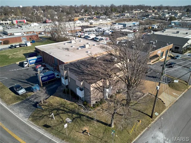 Bird's eye view of an industrial area