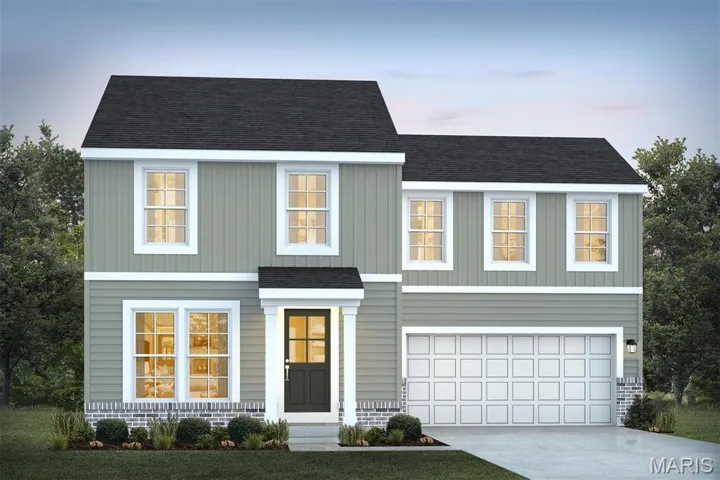 View of front of property with a garage, roof with shingles, driveway, and board and batten siding