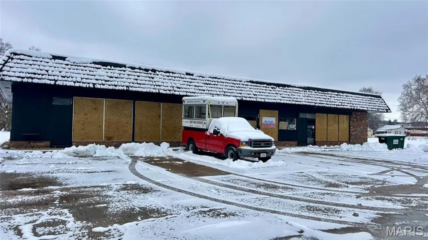 View of snow covered building