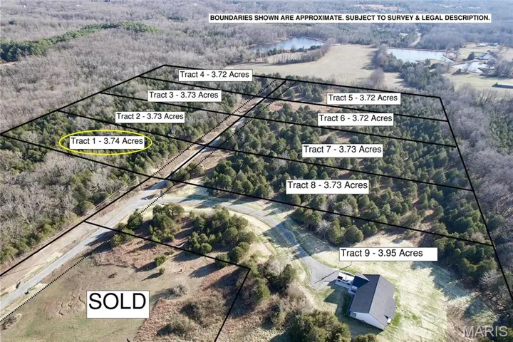 Aerial with property parcel outlined