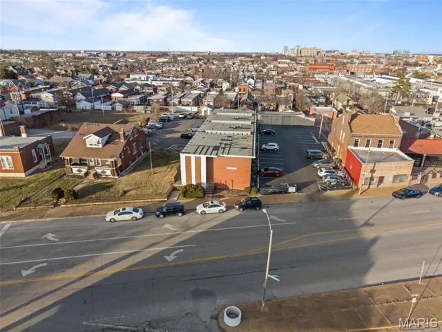 Aerial view of residential area