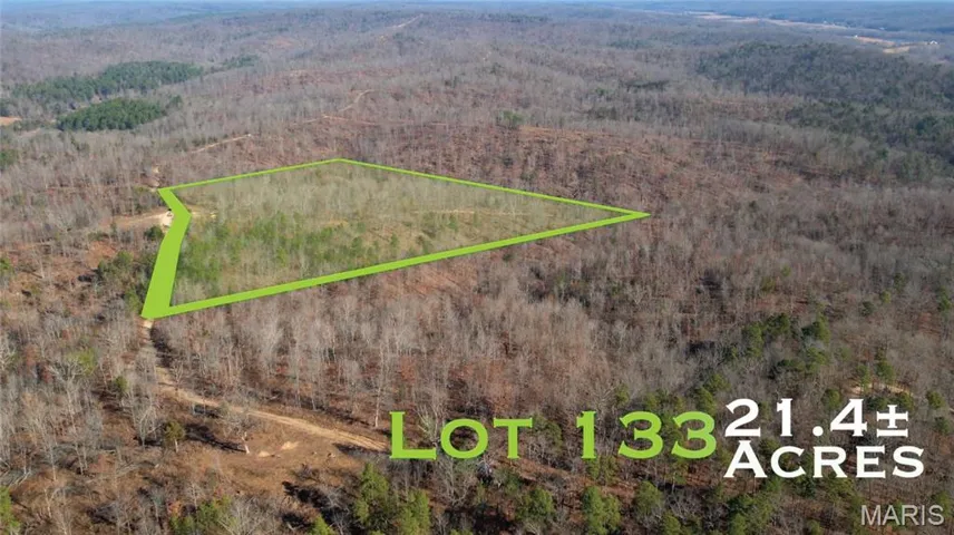 Aerial view of property's location with property parcel outlined and mountains