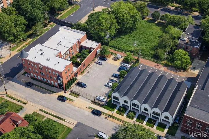 Aerial view showing both properties