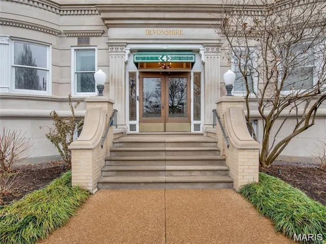 View of exterior entry with french doors