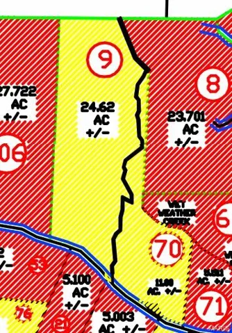 Map showing property parcels