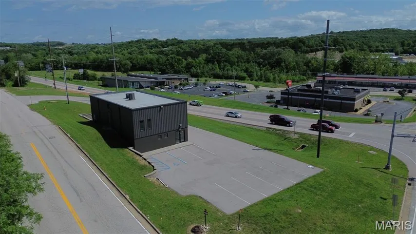 Drone / aerial view of  Hwy 47 and parking