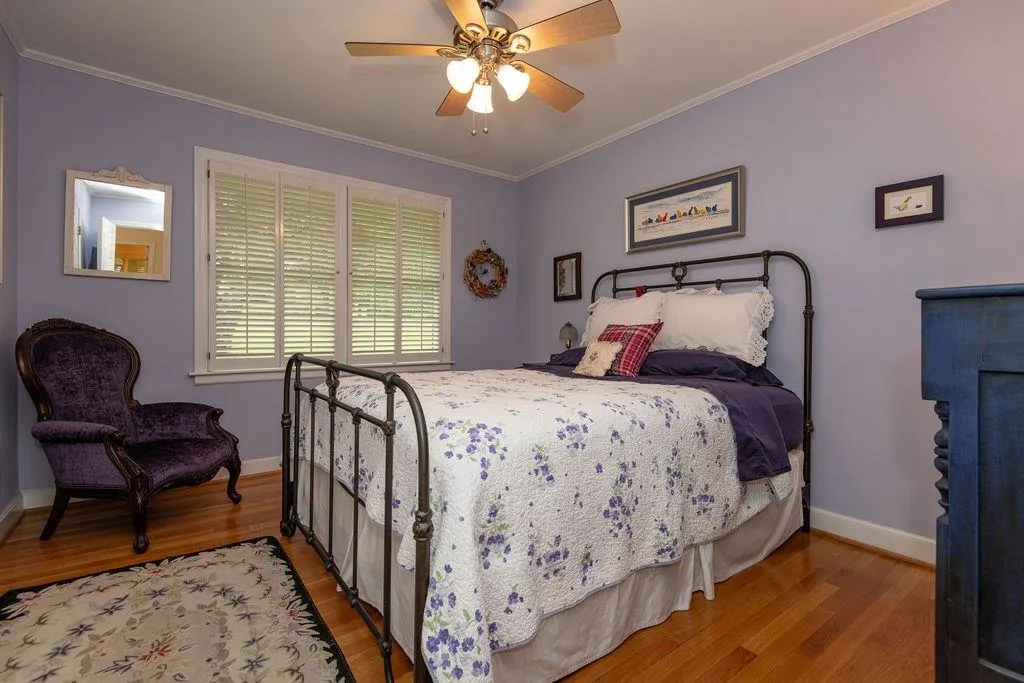 Pretty guest bedroom with chandelier Pretty guest bedroom with chandelier