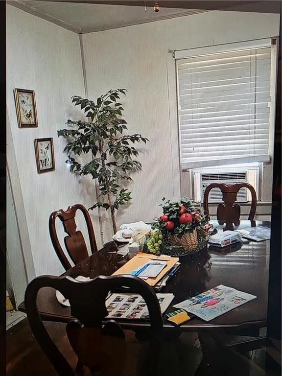 Dining room with crown molding