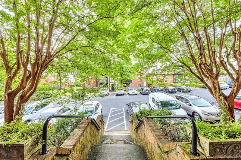 View to parking lot from building