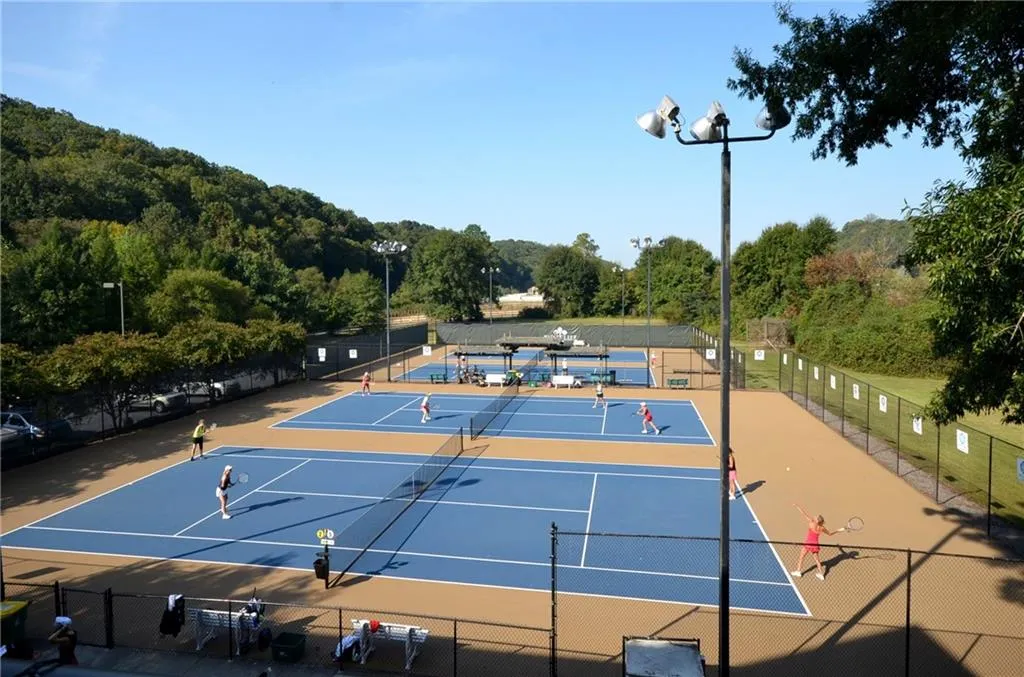 View of tennis court