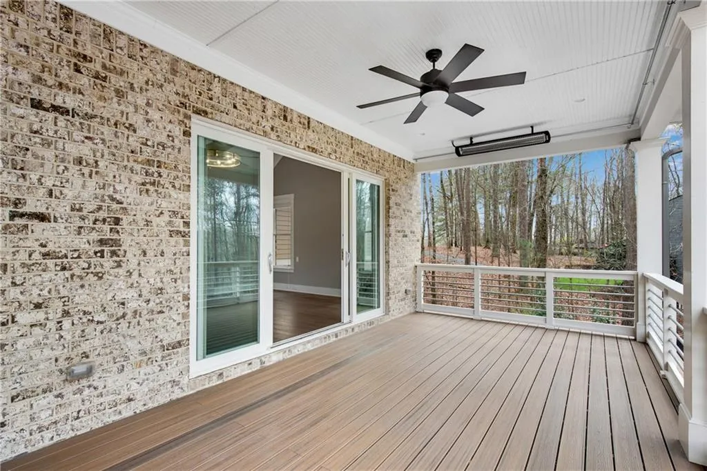 Deck with a ceiling fan