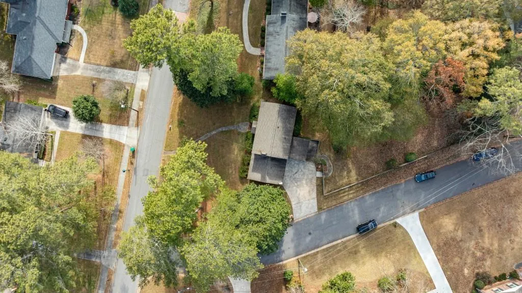 Aerial view of house