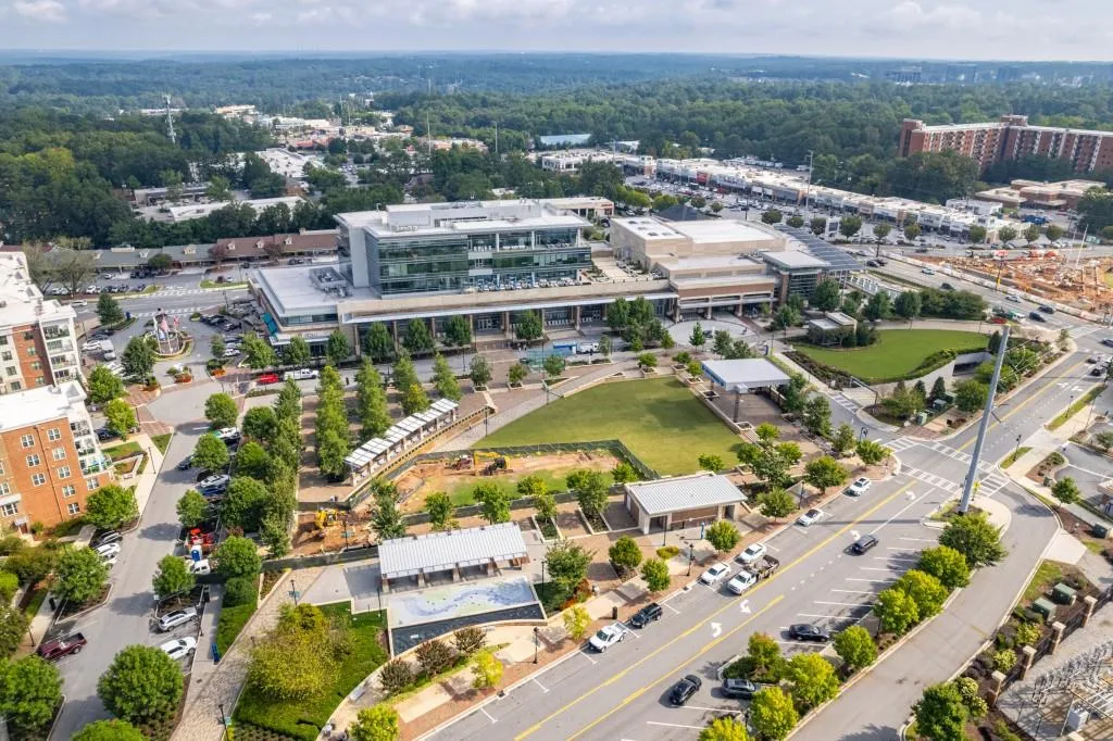Aerial view of City Springs