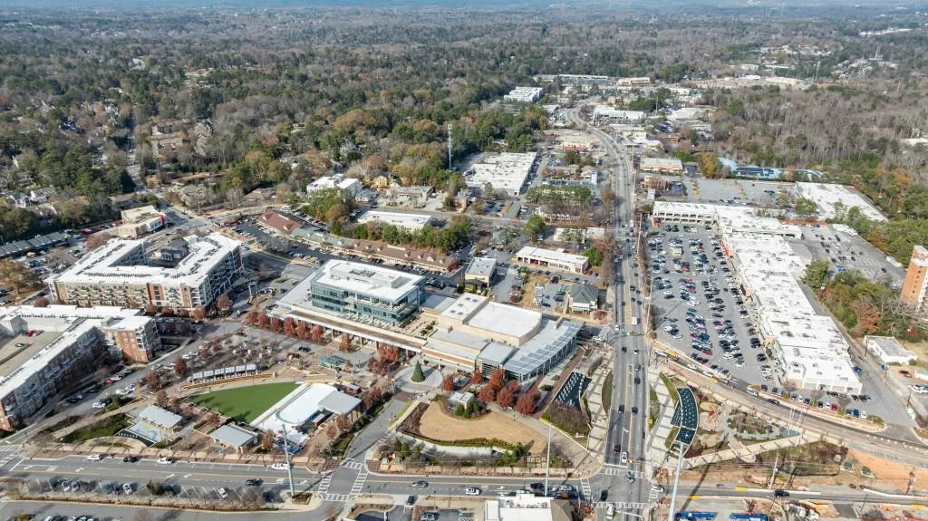 Aerial view of City Springs