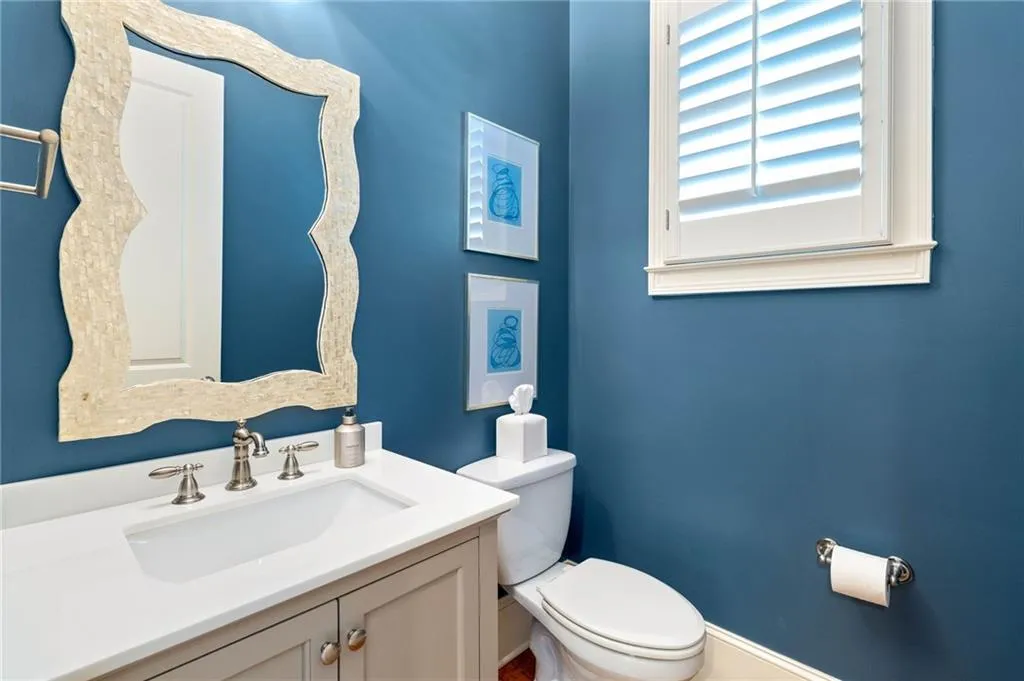 Bathroom with vanity and toilet