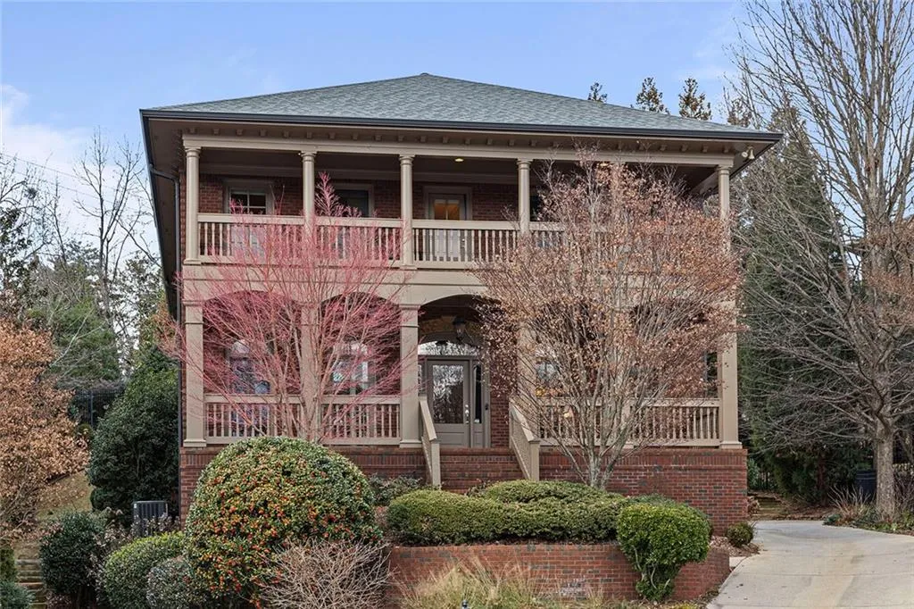 View of front of property with a double porches