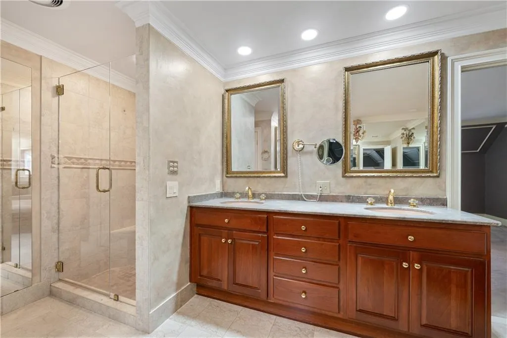 Primary bath, Separate Vanities and a Shaving or Coffee Bar