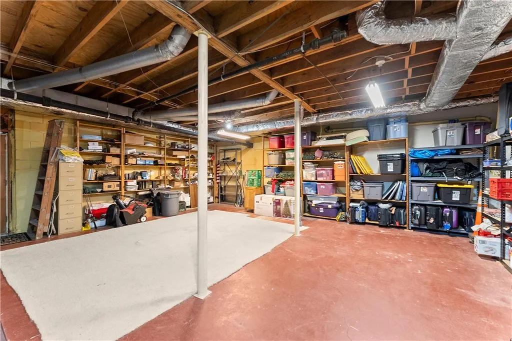 View of unfinished basement