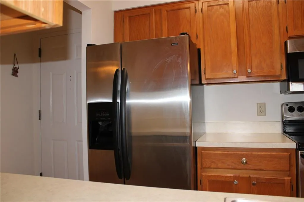 Kitchen with stainless steel appliances