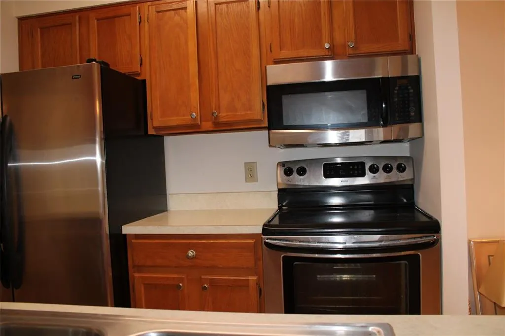 Kitchen with stainless steel appliances