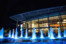 View of Sandy Springs City Center with Theater. Across street from Mt. Vernon Towers, stock photo