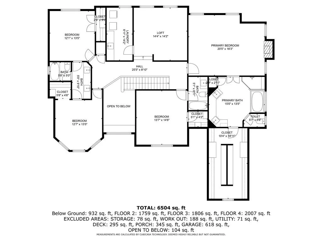 upper/top floor - 4th floor stackedplan