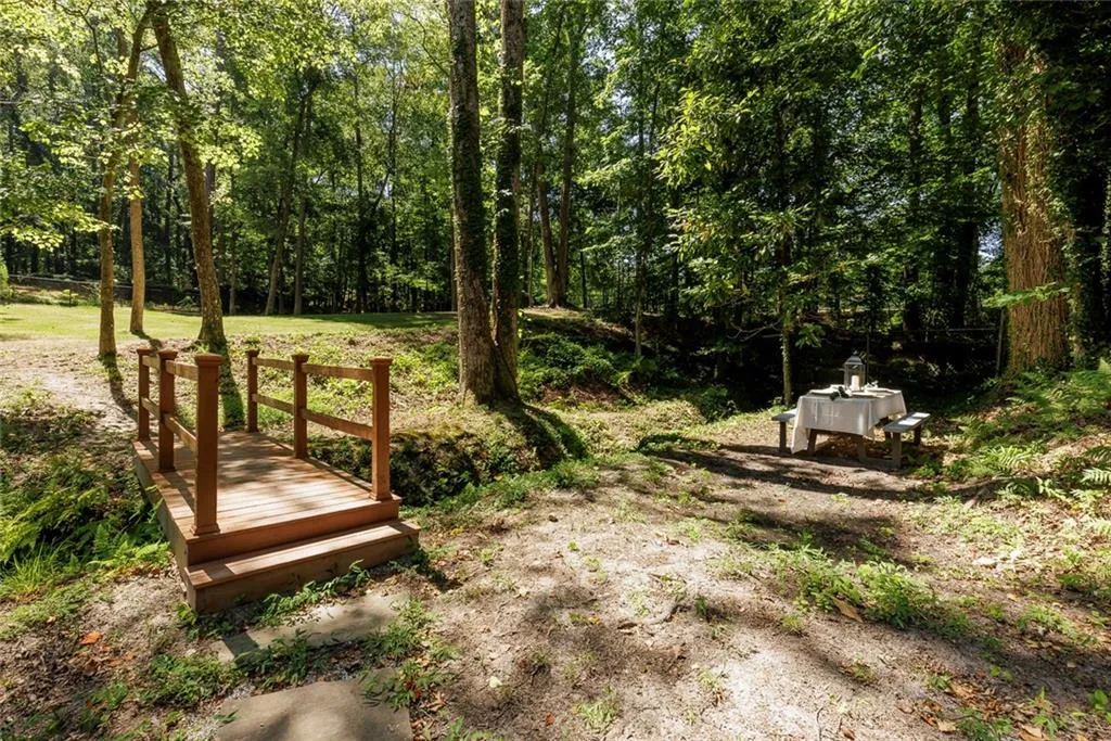 New bridge & small creek adjoining the backyard areas