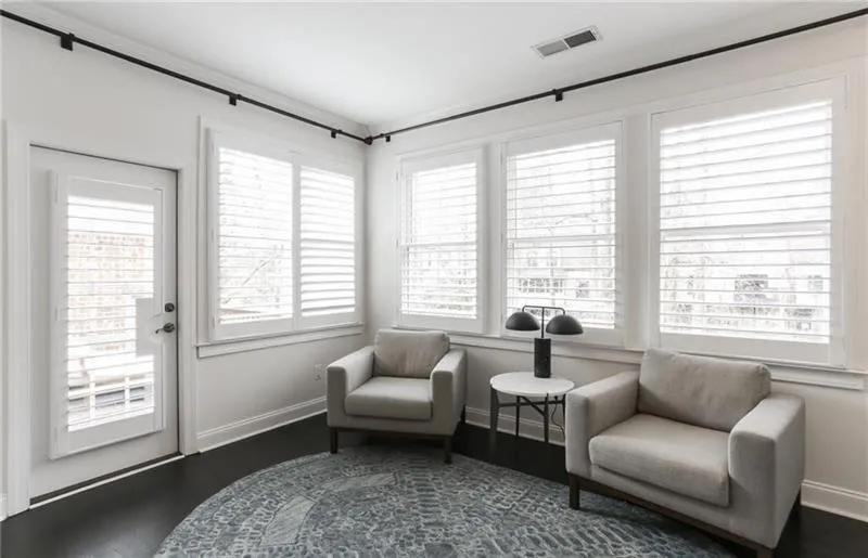 This amazing space shown here is a wonderful sitting area within the owners retreat. Enjoy a good book here or maybe this is the perfect space for a private home office. This could be the ideal yoga flex space you've been hoping for... Enjoy your own private balcony just beyond the door allowing for tons of room to move about all in own private suite!