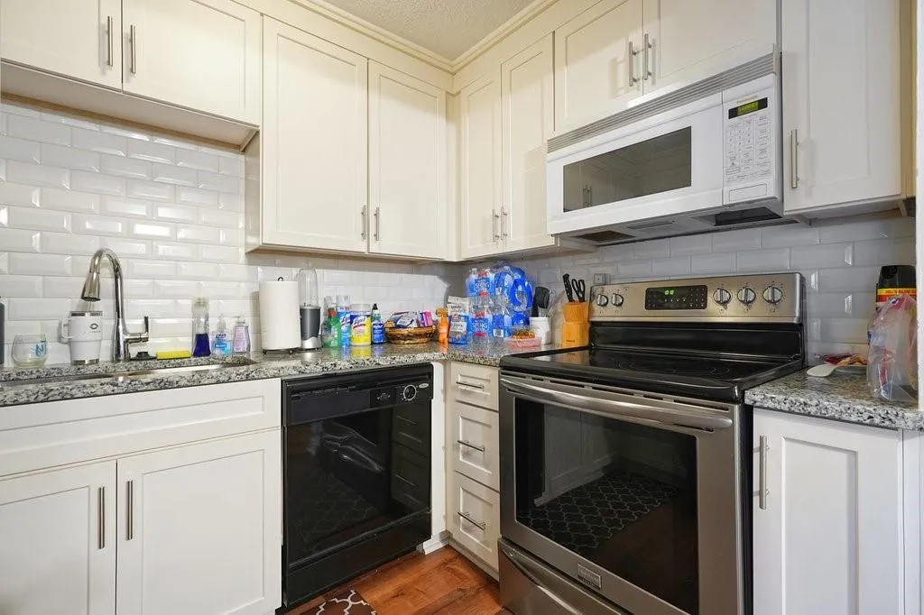 Kitchen with stainless steel appliances