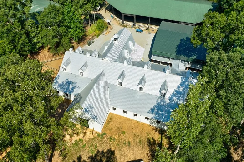 Aerial views of Chastain Park stables.