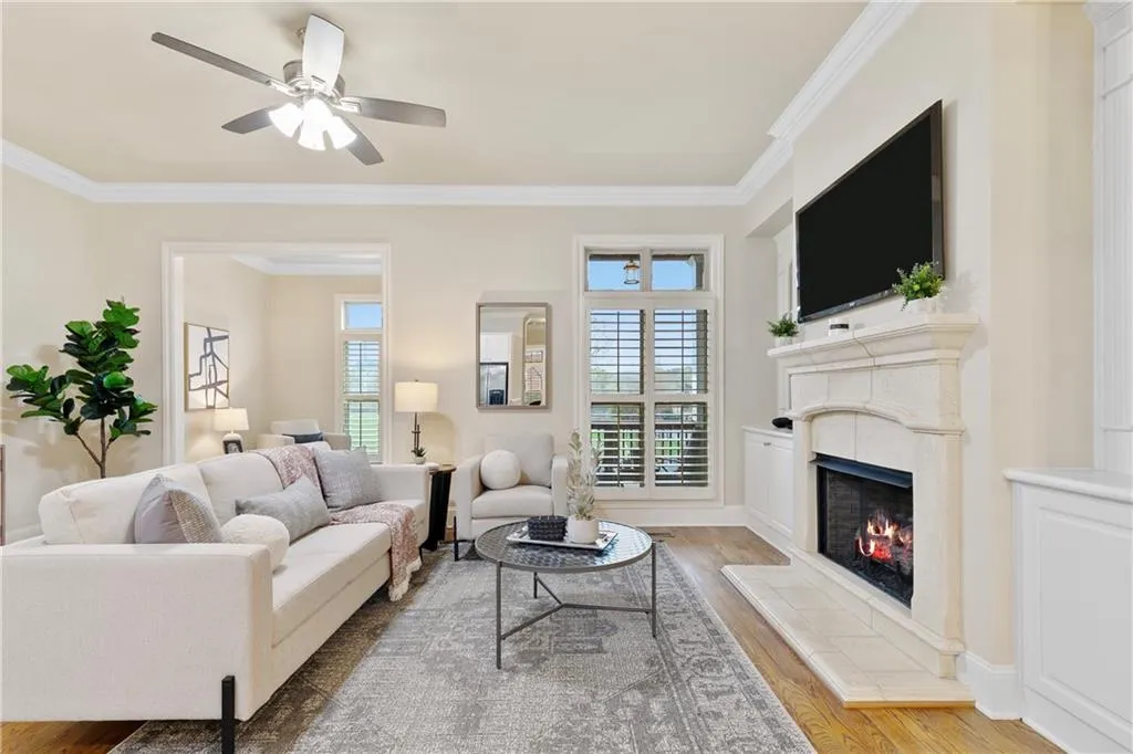 Living room with gas fireplace