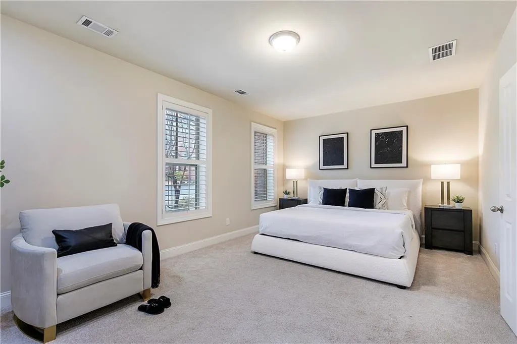 View of terrace level bedroom towards front of home