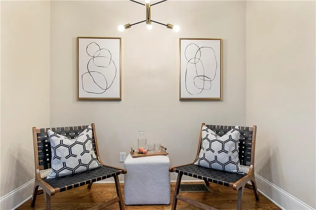 Eat-in kitchen area staged as sitting area