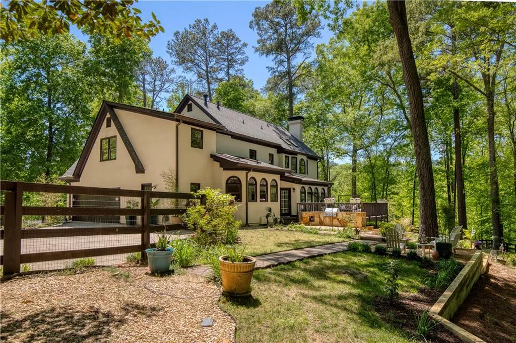 Nestled among the trees and fully fenced.