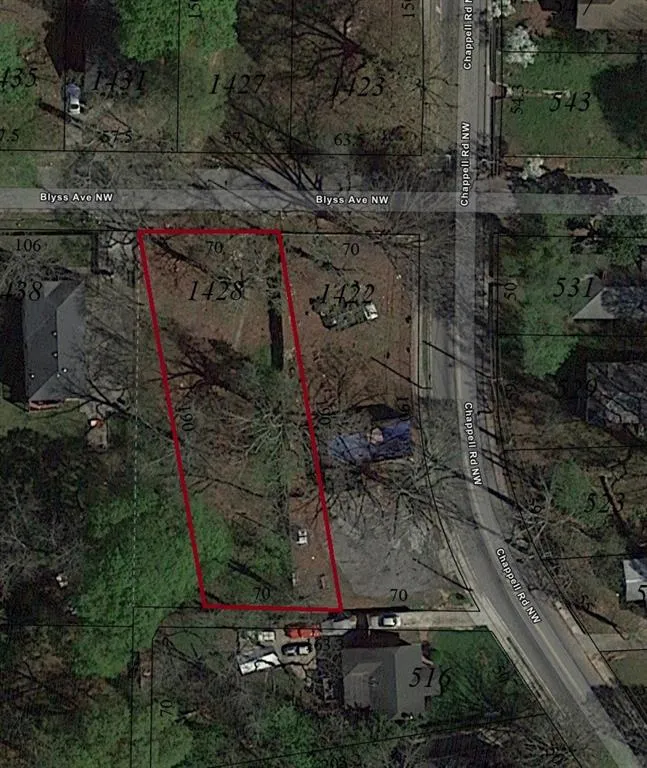 Aerial view of property's location
