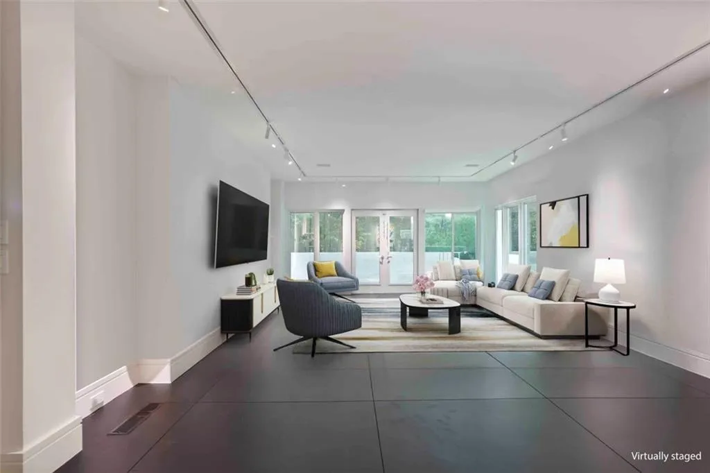 Virtually staged as a family room