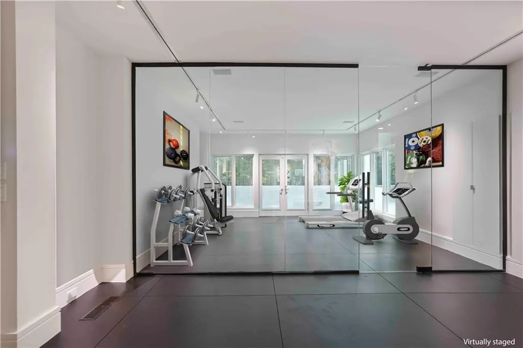 Virtually staged as a gym