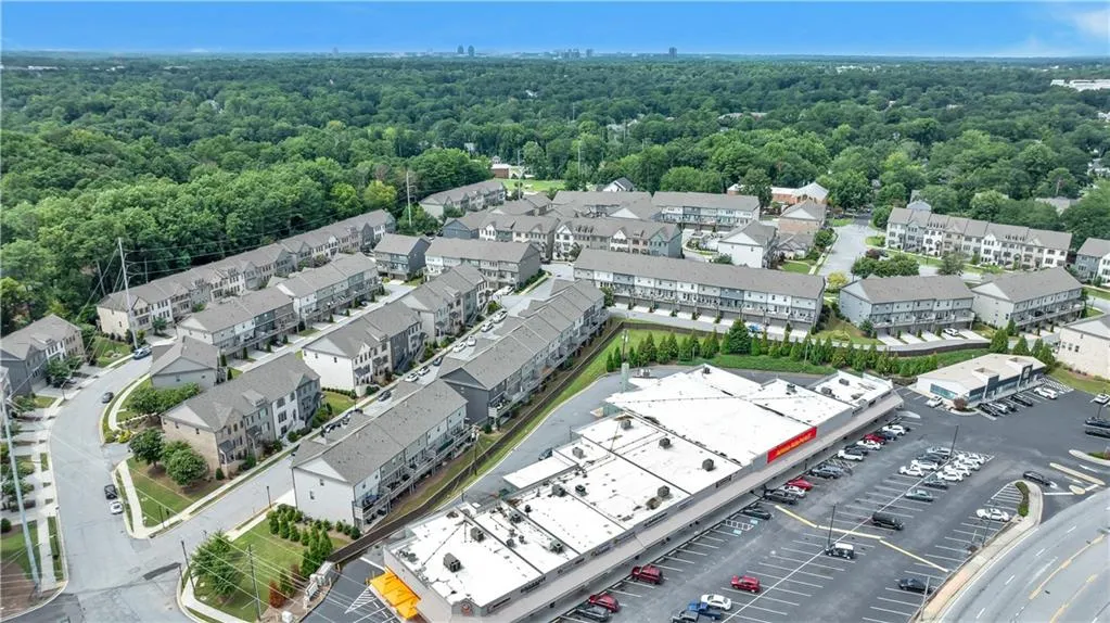 Bird's eye view of a heavily wooded area