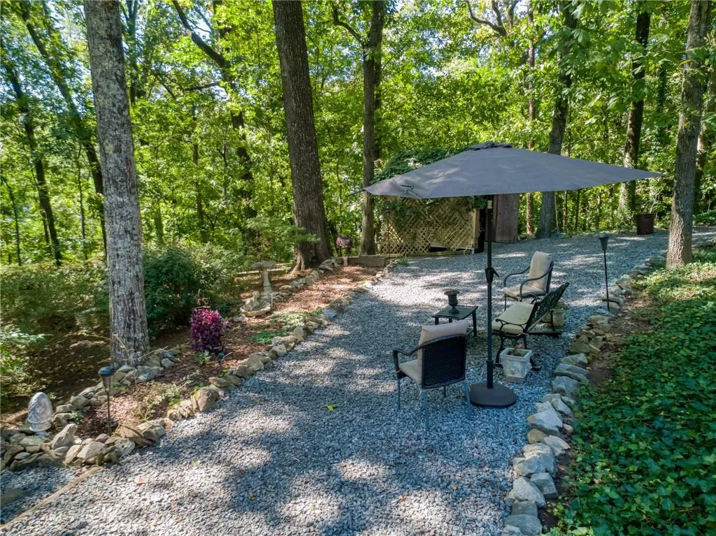 Gravel paths and manicured gardens