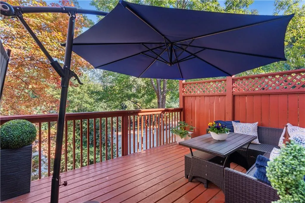 Wooden terrace with outdoor dining area