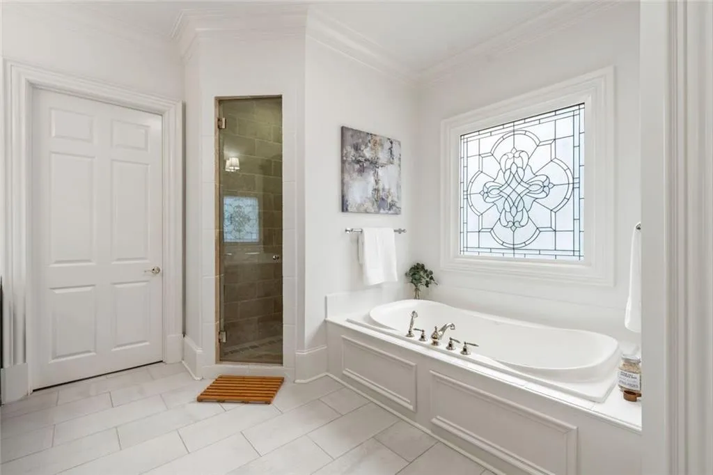 Soaking tub and separate shower
