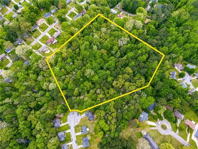 Expansive wooded lot offering substantial privacy